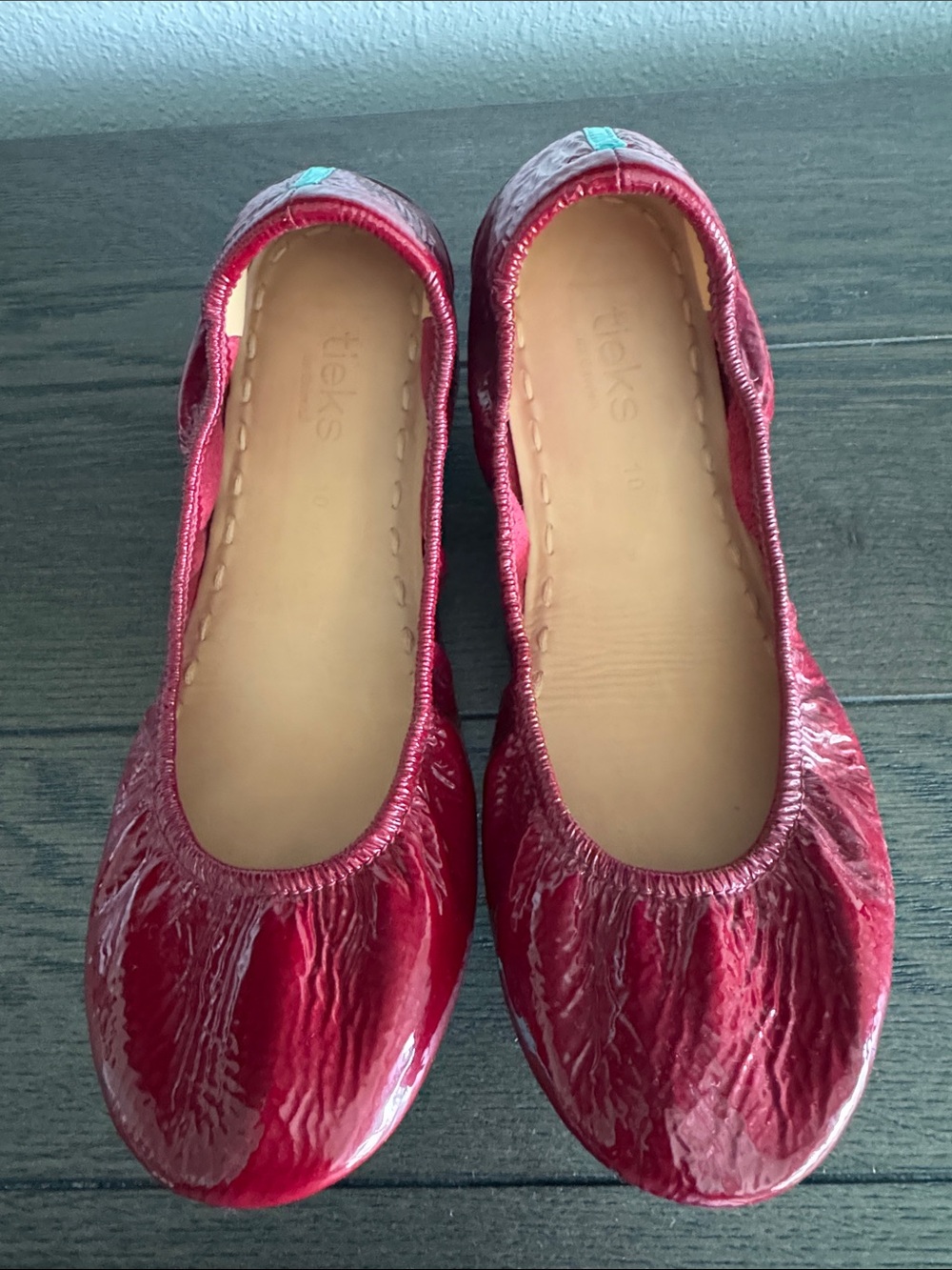 Tieks Women's Red Patent Leather Ballet Flats
